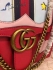 Gucci Marmont leather shoulder bag red